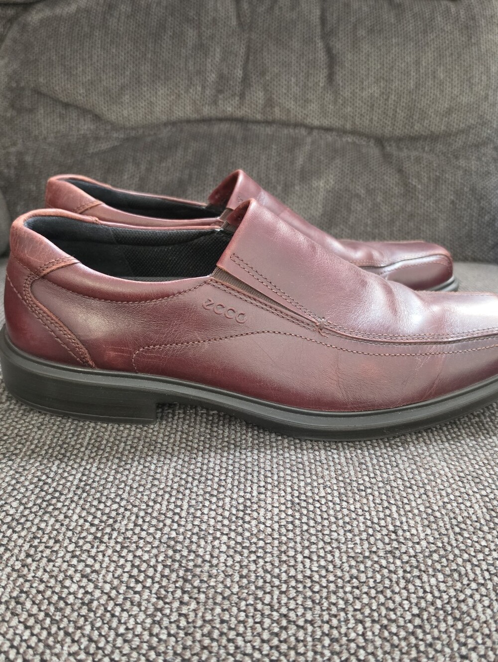 Ecco Helsinki 2.0 Slip On Loafers Men 11- 11.5 Cognac Leather Brown Apron Toe 46